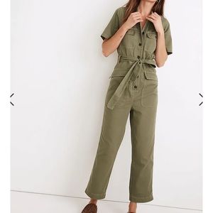 Madewell petite tie waist military jumpsuit
